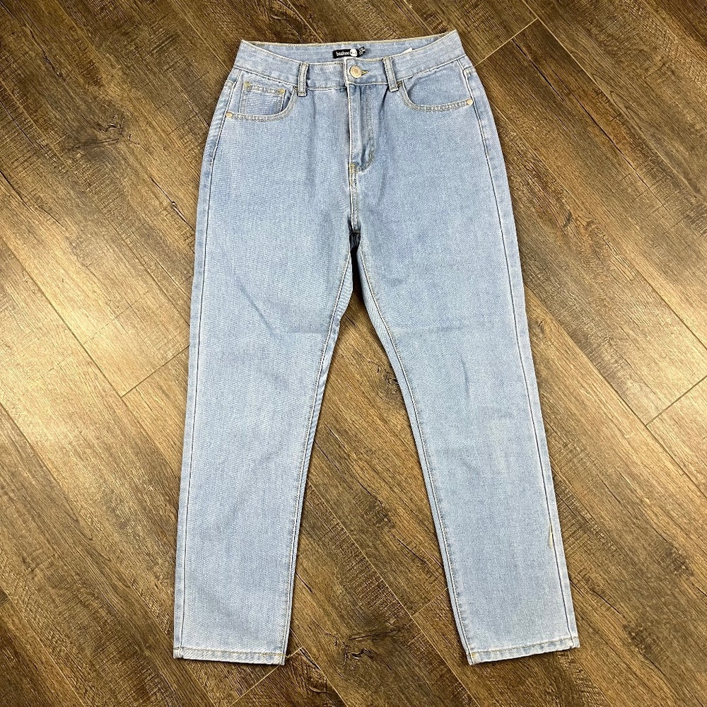 boohoo High Rise Blue Jeans Pants Denim ((size 6))